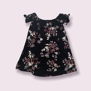 Derek Heart Black Floral Off the Shoulder Dress